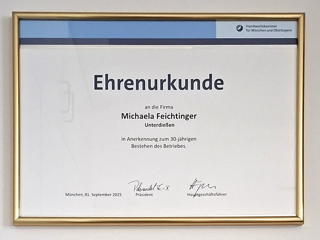 Ehrenurkunde Michaela Feichtinger